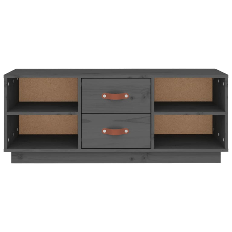 Tv-meubel 100x34x40 cm massief grenenhout grijs MeubelReus