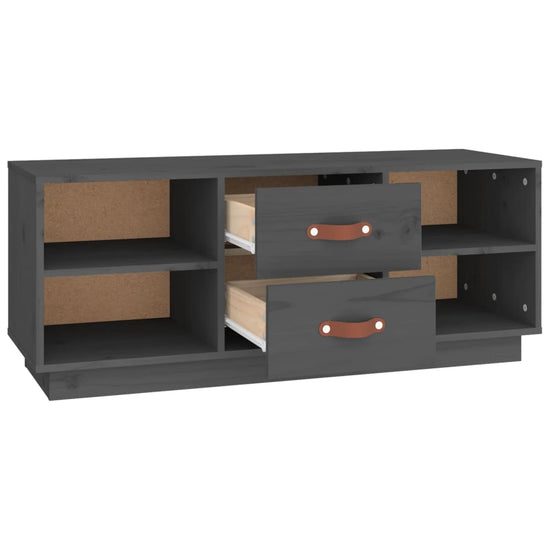 Tv-meubel 100x34x40 cm massief grenenhout grijs MeubelReus