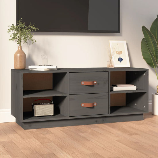 Tv-meubel 100x34x40 cm massief grenenhout grijs MeubelReus