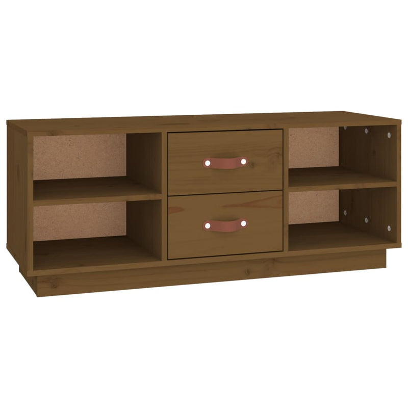 Tv-meubel 100x34x40 cm massief grenenhout honingbruin MeubelReus