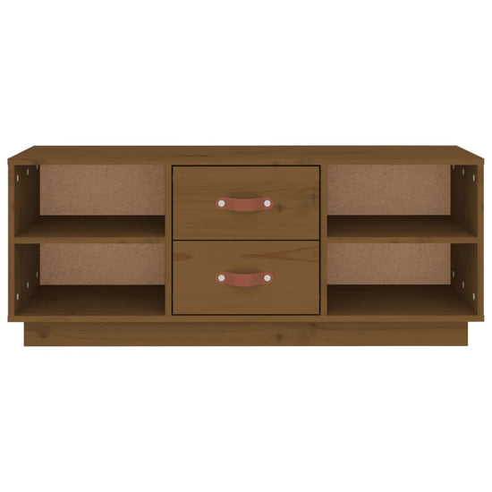 Tv-meubel 100x34x40 cm massief grenenhout honingbruin MeubelReus
