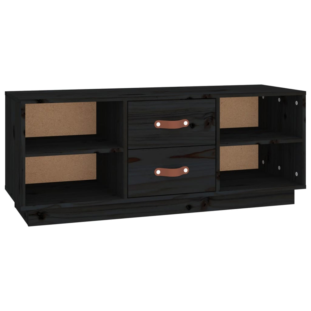 Tv-meubel 100x34x40 cm massief grenenhout zwart MeubelReus
