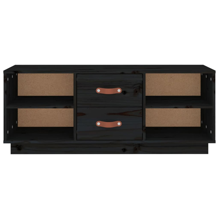Tv-meubel 100x34x40 cm massief grenenhout zwart MeubelReus