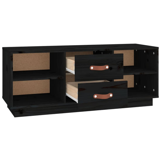 Tv-meubel 100x34x40 cm massief grenenhout zwart MeubelReus