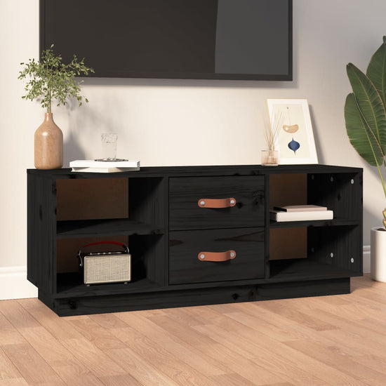 Tv-meubel 100x34x40 cm massief grenenhout zwart MeubelReus