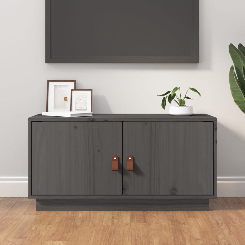 Tv-meubel 80x34x40 cm massief grenenhout grijs MeubelReus