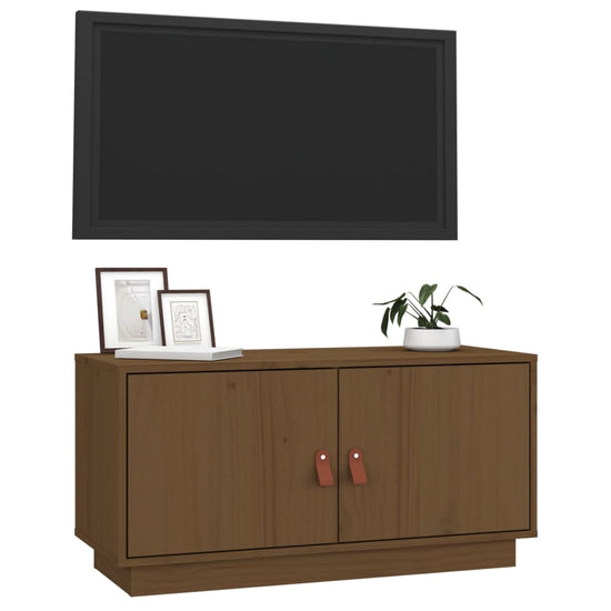 Tv-meubel 80x34x40 cm massief grenenhout honingbruin MeubelReus