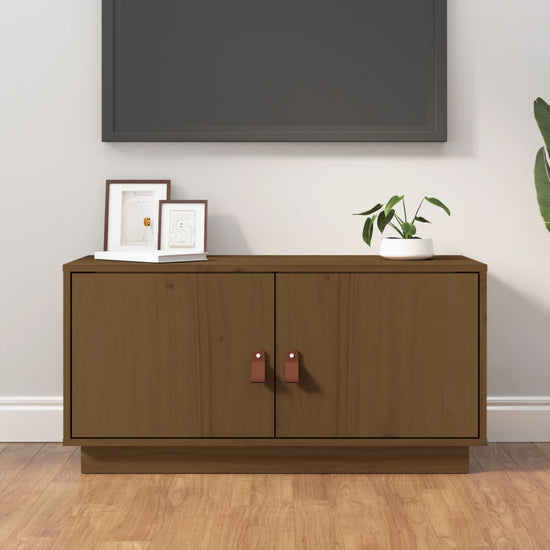 Tv-meubel 80x34x40 cm massief grenenhout honingbruin MeubelReus