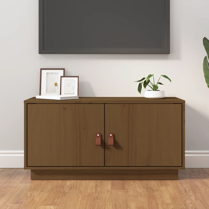 Tv-meubel 80x34x40 cm massief grenenhout honingbruin MeubelReus
