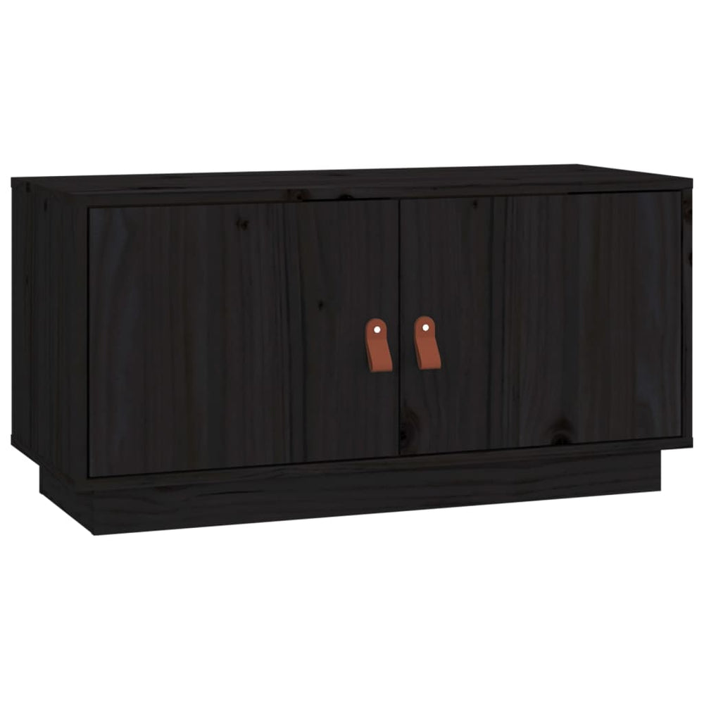 Tv-meubel 80x34x40 cm massief grenenhout zwart MeubelReus