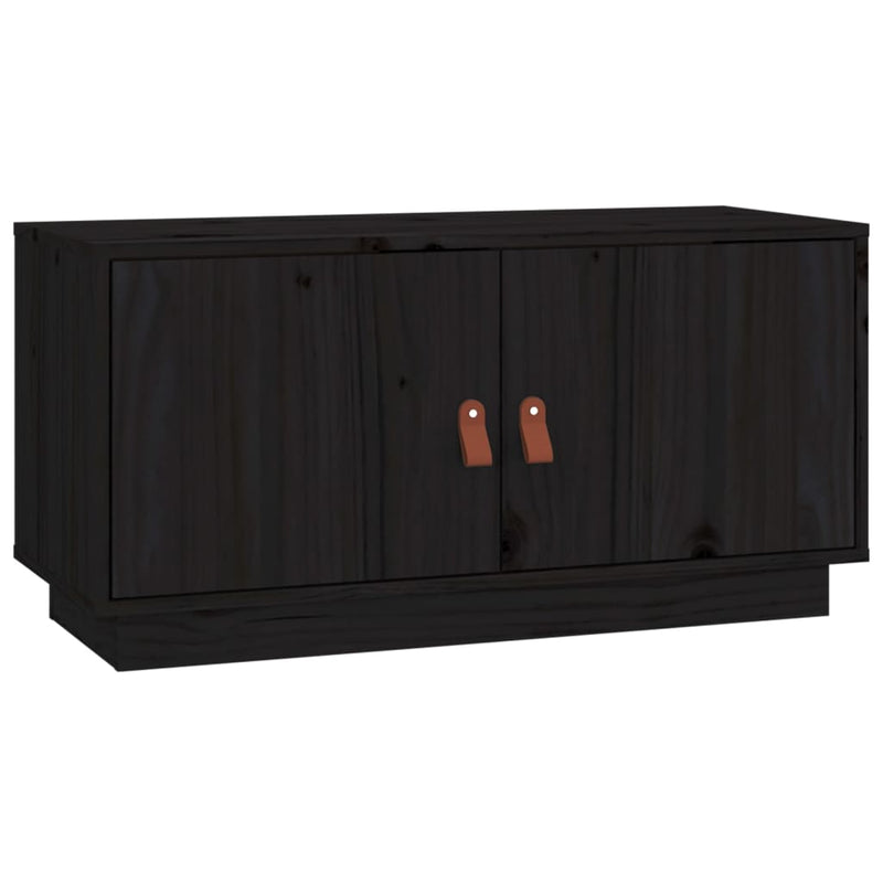Tv-meubel 80x34x40 cm massief grenenhout zwart MeubelReus
