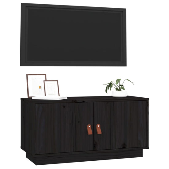 Tv-meubel 80x34x40 cm massief grenenhout zwart MeubelReus