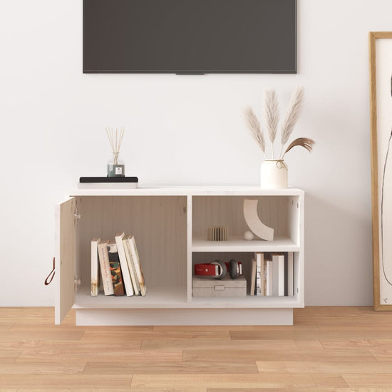 Tv-meubel 70x34x40 cm massief grenenhout wit MeubelReus