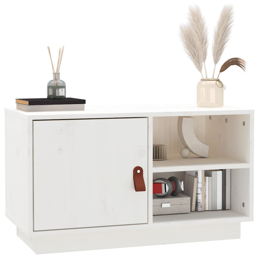 Tv-meubel 70x34x40 cm massief grenenhout wit MeubelReus