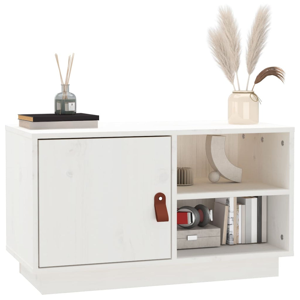 Tv-meubel 70x34x40 cm massief grenenhout wit MeubelReus