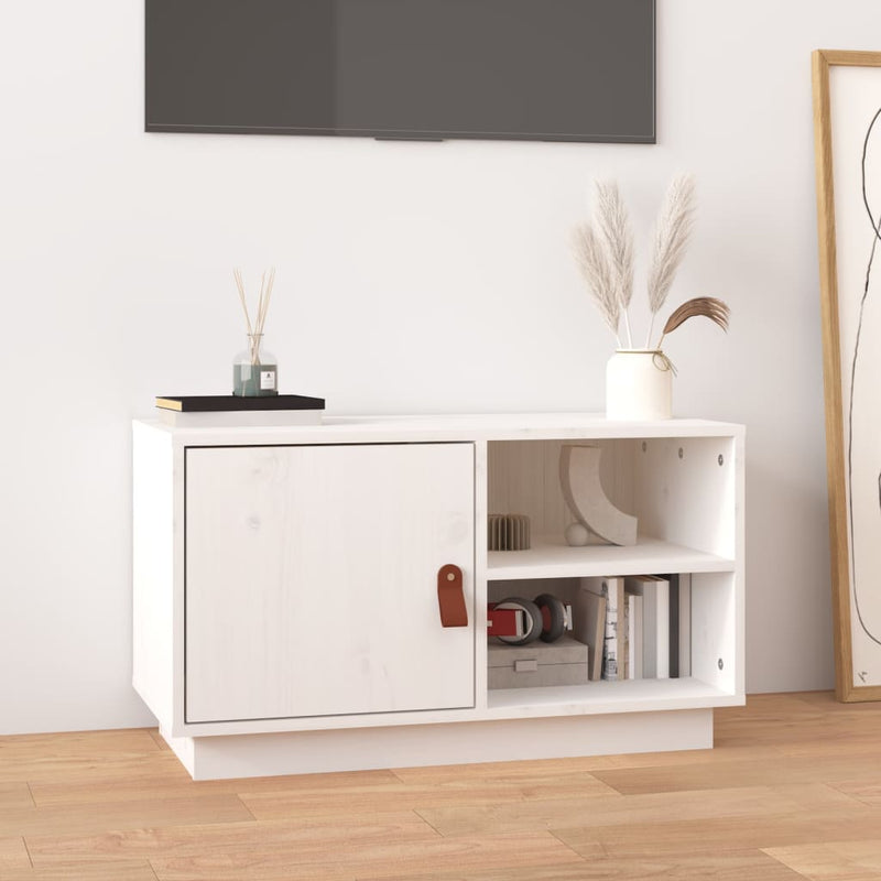 Tv-meubel 70x34x40 cm massief grenenhout wit MeubelReus