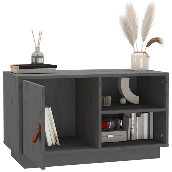 Tv-meubel 70x34x40 cm massief grenenhout grijs MeubelReus