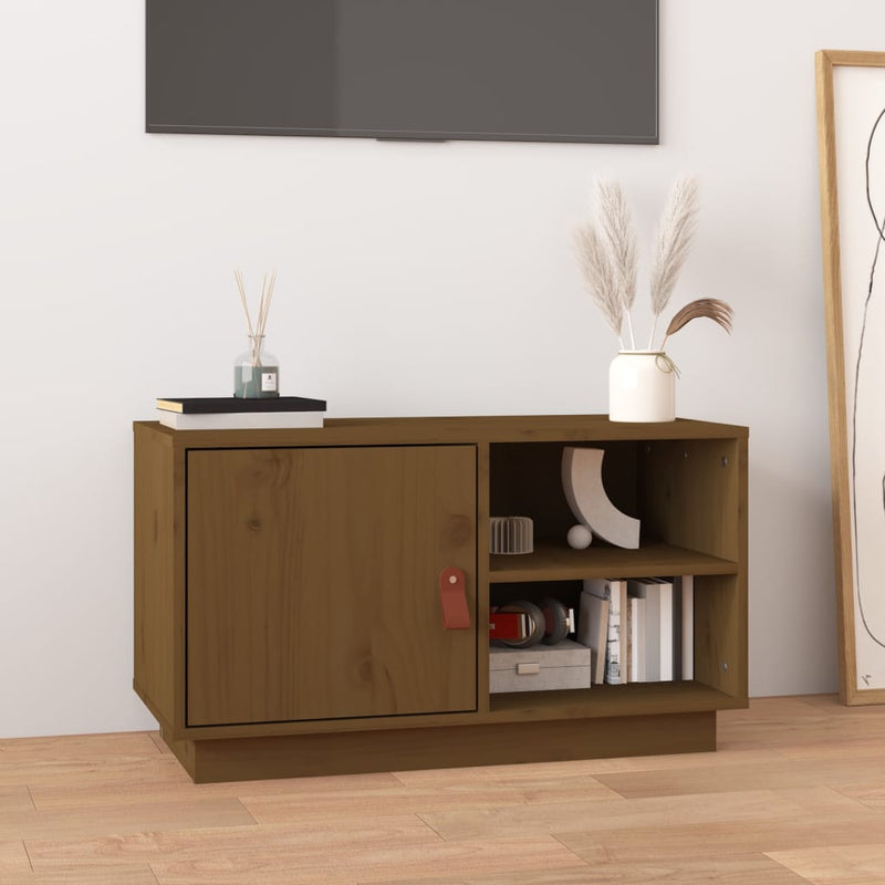 Tv-meubel 70x34x40 cm massief grenenhout honingbruin MeubelReus