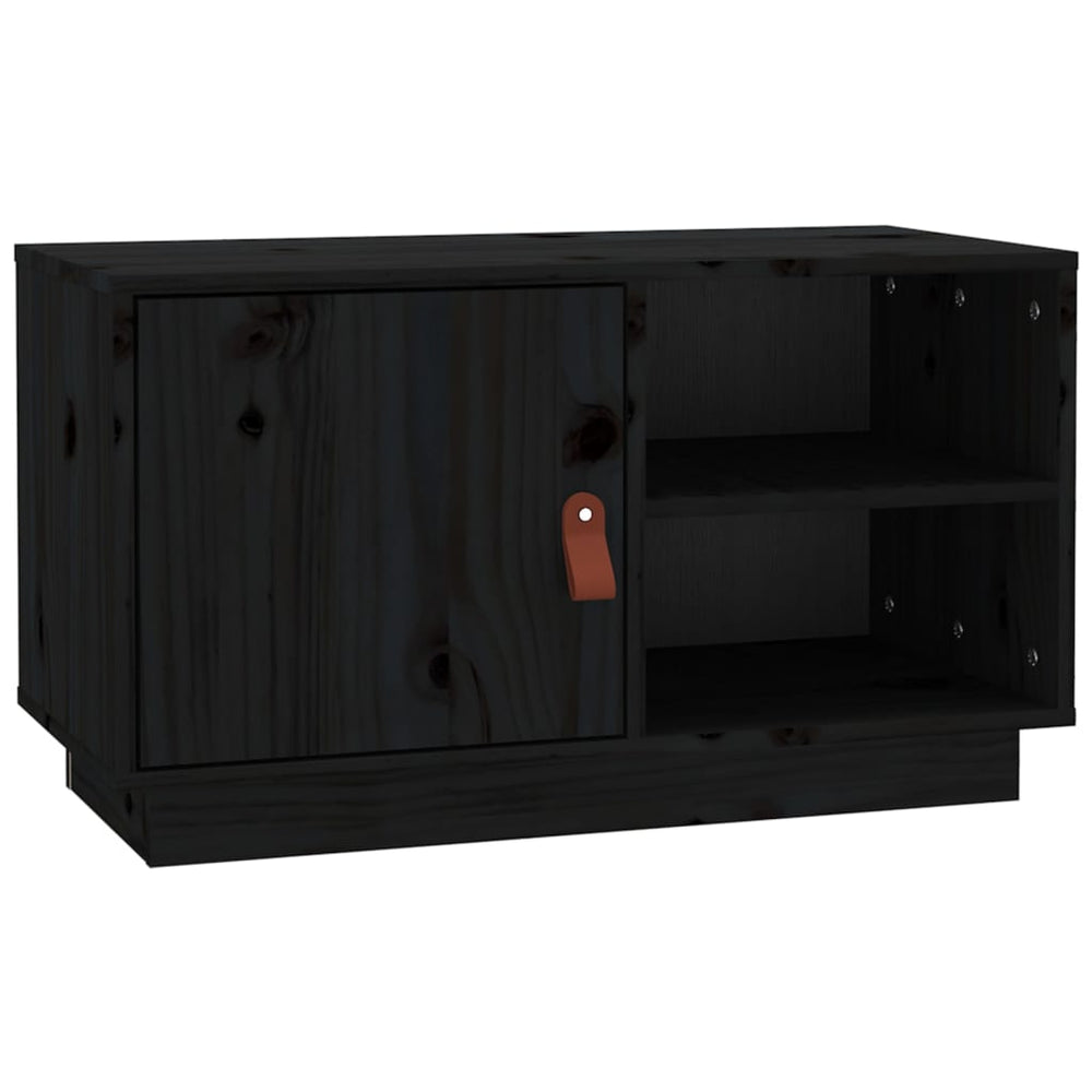 Tv-meubel 70x34x40 cm massief grenenhout zwart MeubelReus
