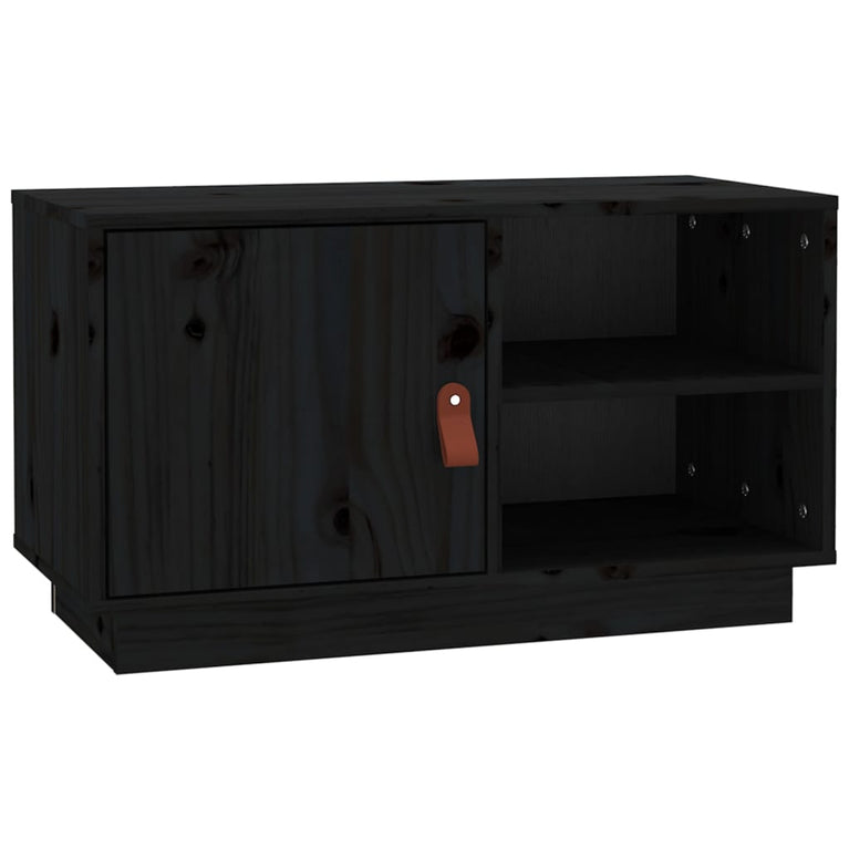 Tv-meubel 70x34x40 cm massief grenenhout zwart MeubelReus