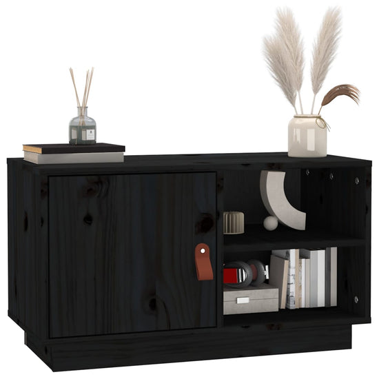 Tv-meubel 70x34x40 cm massief grenenhout zwart MeubelReus