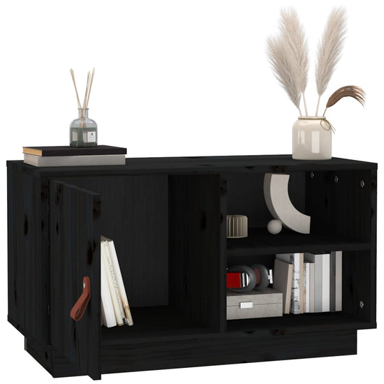 Tv-meubel 70x34x40 cm massief grenenhout zwart MeubelReus