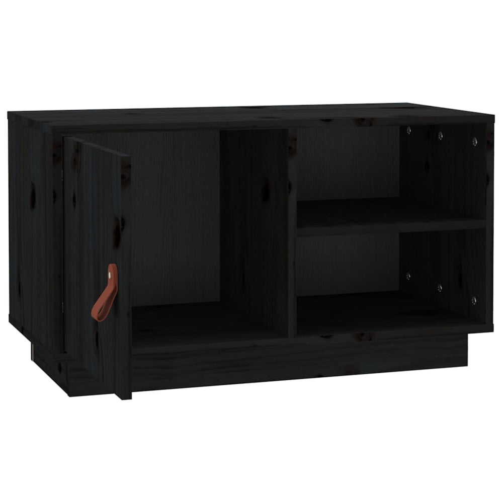Tv-meubel 70x34x40 cm massief grenenhout zwart MeubelReus