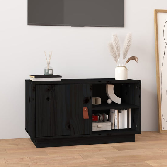 Tv-meubel 70x34x40 cm massief grenenhout zwart MeubelReus
