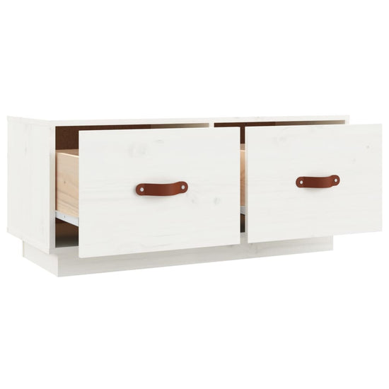 Tv-meubel 80x34x35 cm massief grenenhout wit MeubelReus