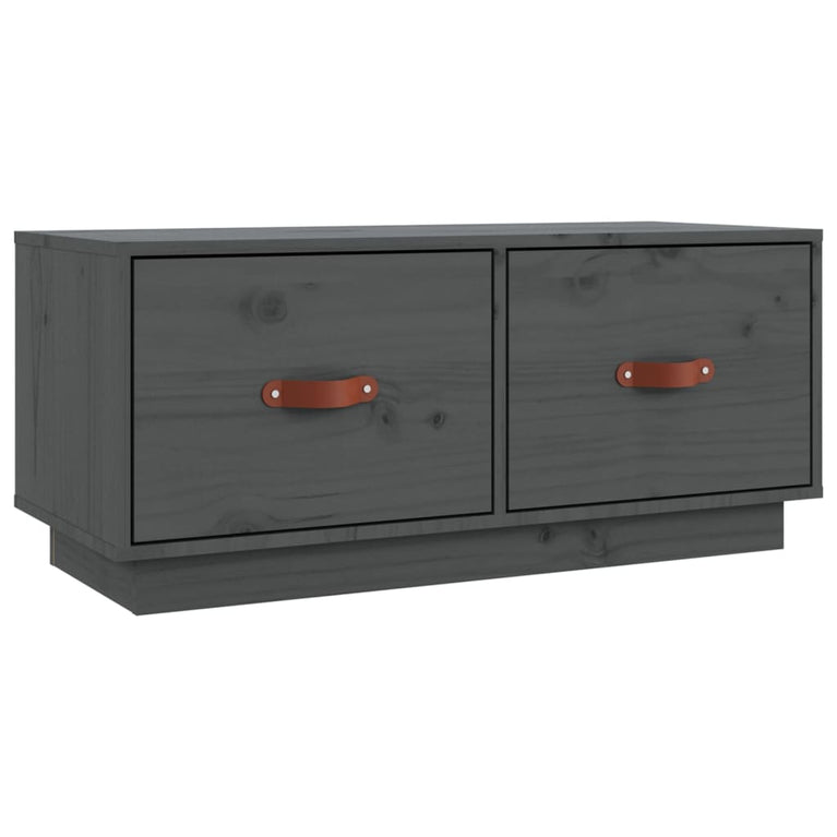 Tv-meubel 80x34x35 cm massief grenenhout grijs MeubelReus