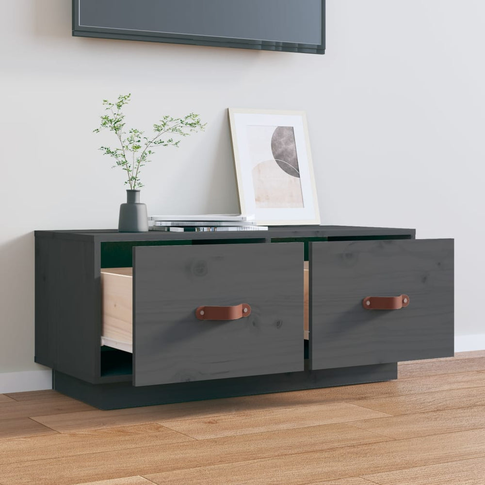 Tv-meubel 80x34x35 cm massief grenenhout grijs MeubelReus
