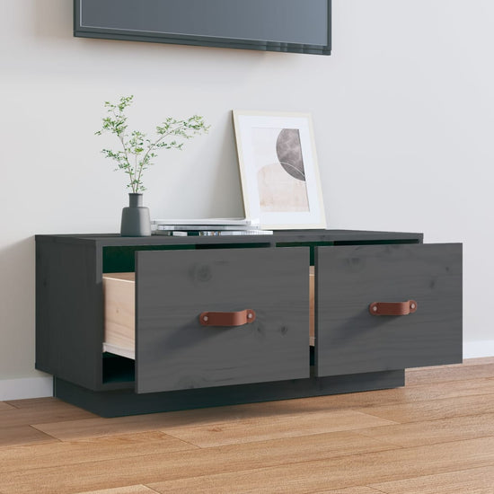 Tv-meubel 80x34x35 cm massief grenenhout grijs MeubelReus