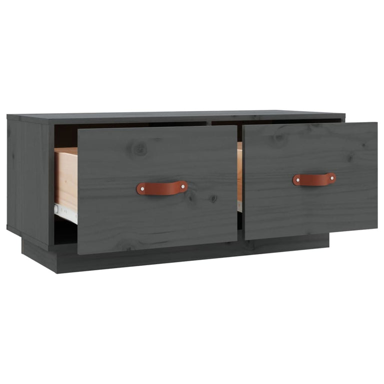 Tv-meubel 80x34x35 cm massief grenenhout grijs MeubelReus