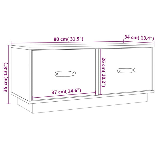 Tv-meubel 80x34x35 cm massief grenenhout grijs MeubelReus