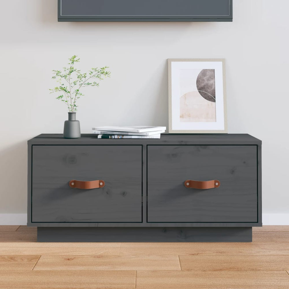 Tv-meubel 80x34x35 cm massief grenenhout grijs MeubelReus