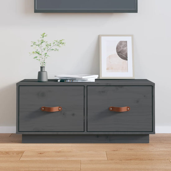 Tv-meubel 80x34x35 cm massief grenenhout grijs MeubelReus