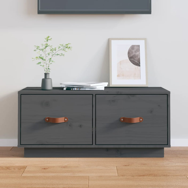 Tv-meubel 80x34x35 cm massief grenenhout grijs MeubelReus
