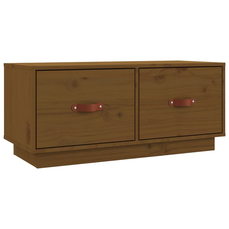 Tv-meubel 80x34x35 cm massief grenenhout honingbruin MeubelReus