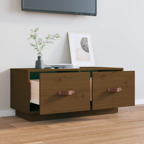 Tv-meubel 80x34x35 cm massief grenenhout honingbruin MeubelReus