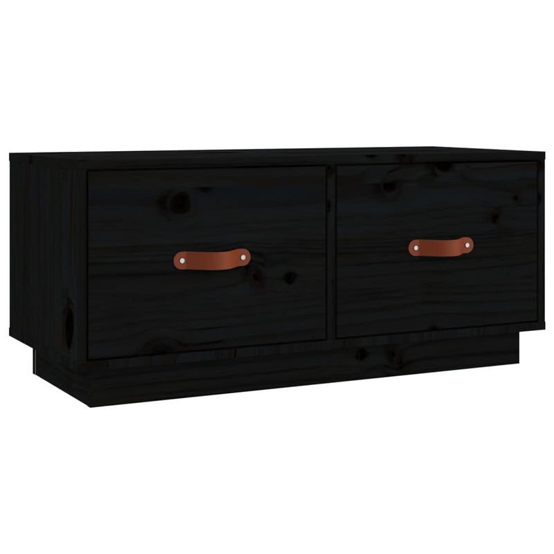 Tv-meubel 80x34x35 cm massief grenenhout zwart MeubelReus