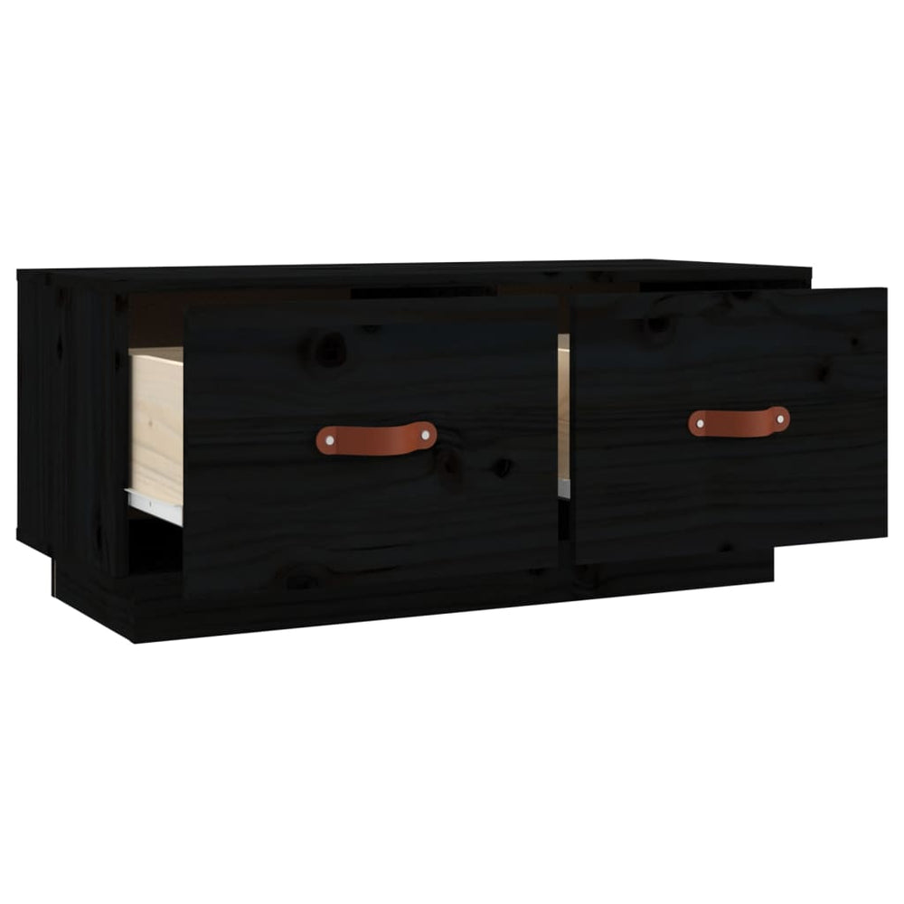 Tv-meubel 80x34x35 cm massief grenenhout zwart MeubelReus