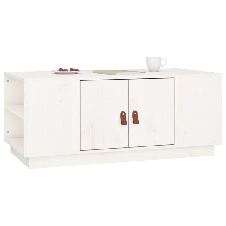 Salontafel 100x50x41 cm massief grenenhout wit MeubelReus