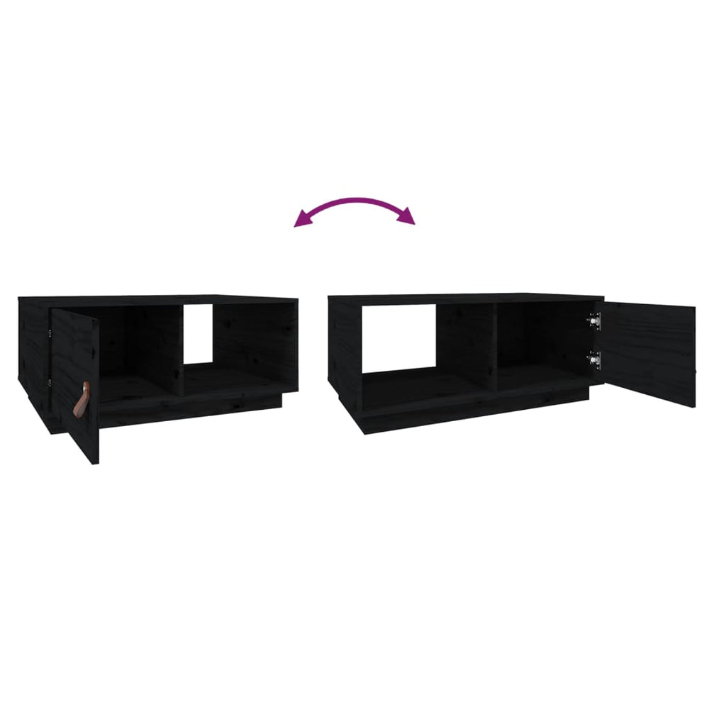 Salontafel 80x50x35,5 cm massief grenenhout zwart MeubelReus