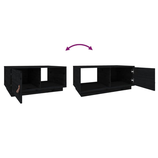 Salontafel 80x50x35,5 cm massief grenenhout zwart MeubelReus