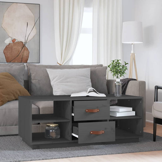 Salontafel 100x50x41 cm massief grenenhout grijs MeubelReus