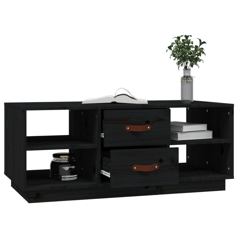 Salontafel 100x50x41 cm massief grenenhout zwart MeubelReus