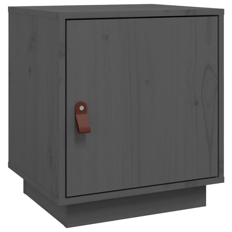 Nachtkastje 40x34x45 cm massief grenenhout grijs MeubelReus