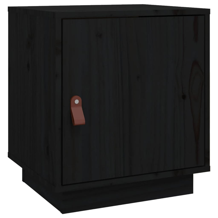 Nachtkastje 40x34x45 cm massief grenenhout zwart MeubelReus