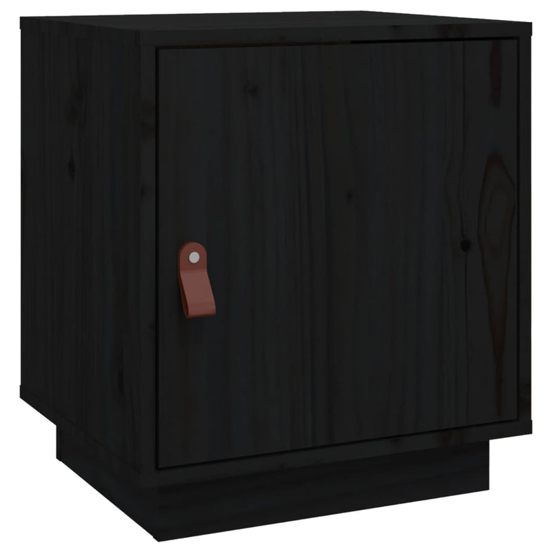 Nachtkastje 40x34x45 cm massief grenenhout zwart MeubelReus