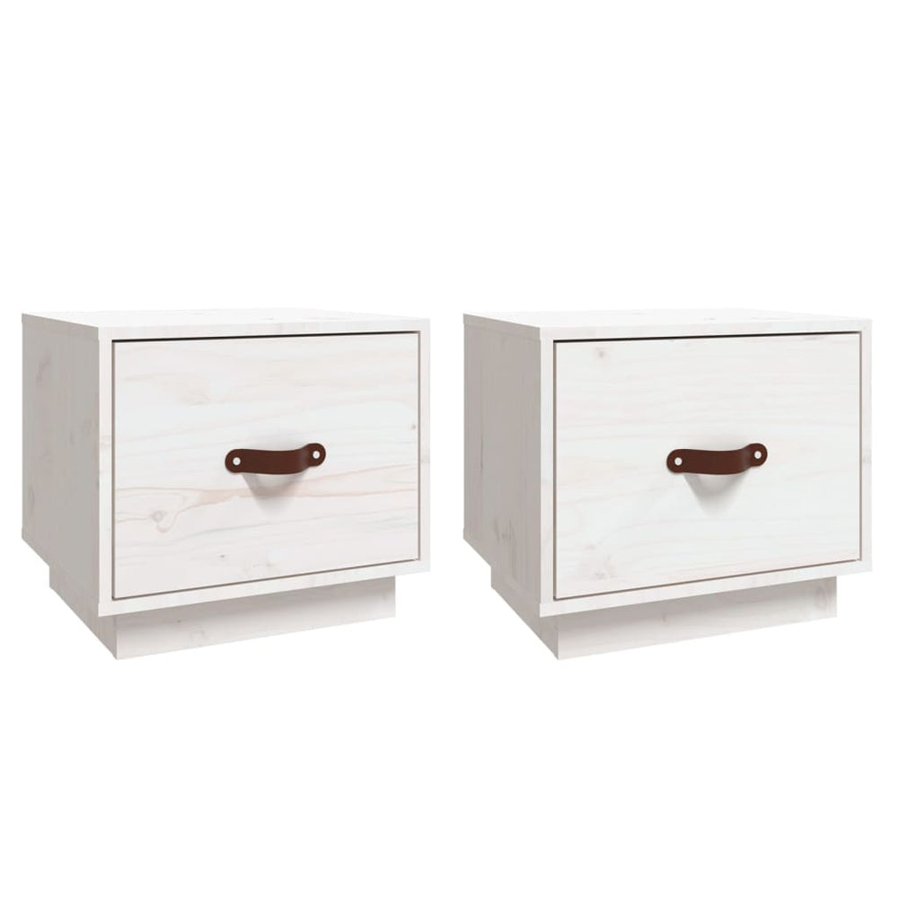 Nachtkastjes 2 st 40x34x35 cm massief grenenhout wit MeubelReus